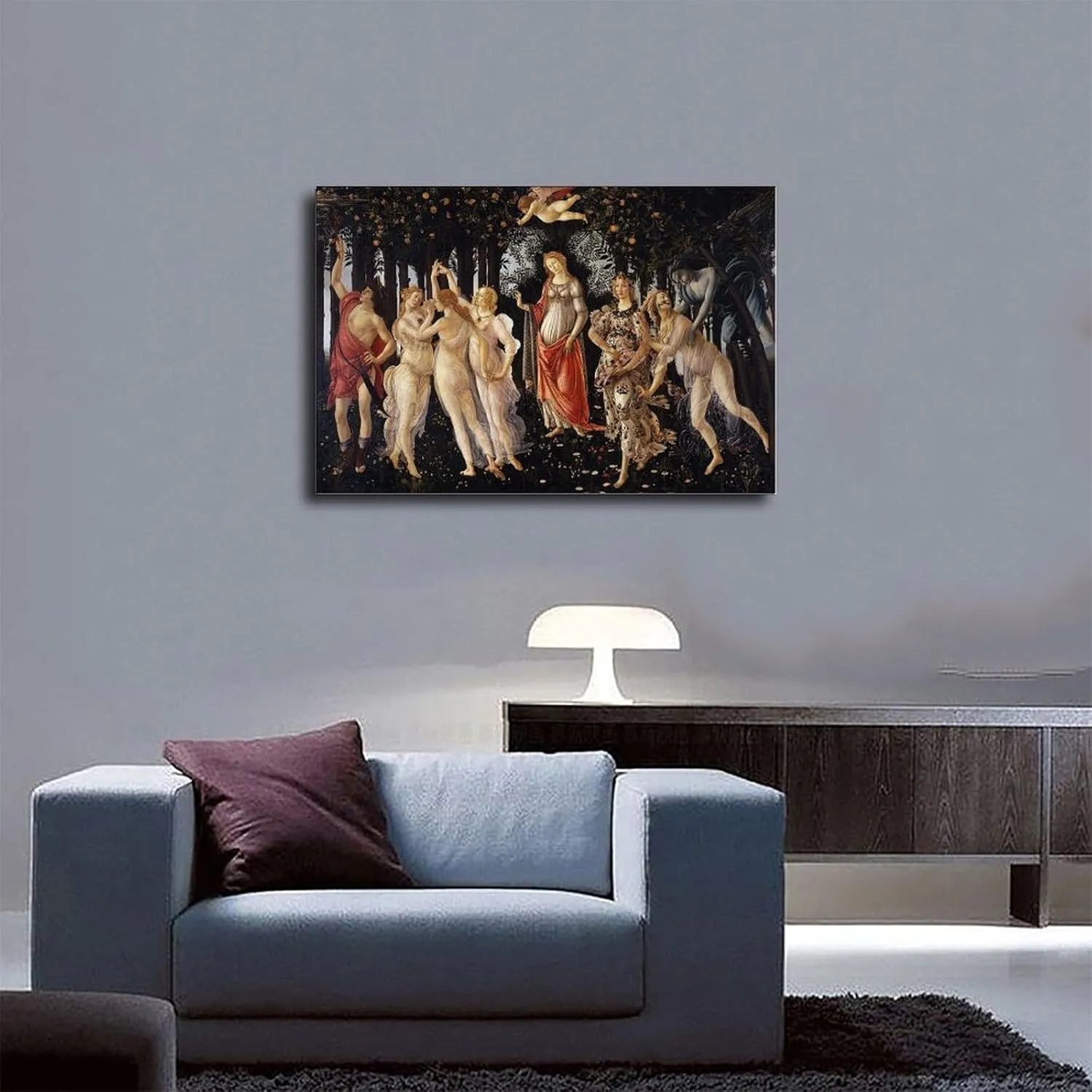 50 Most Famous Paintings - The Spring Primavera by Sandro Botticelli Poster Print for Teen Boys Room Wall Art Canvas Painting Print Frame-style 12x18inch(30x45cm)