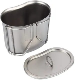 700ml Lunch Box, Stainless Steel Folding Water Cup, Portable Pot Suitable for Outdoor Camping (Silver)