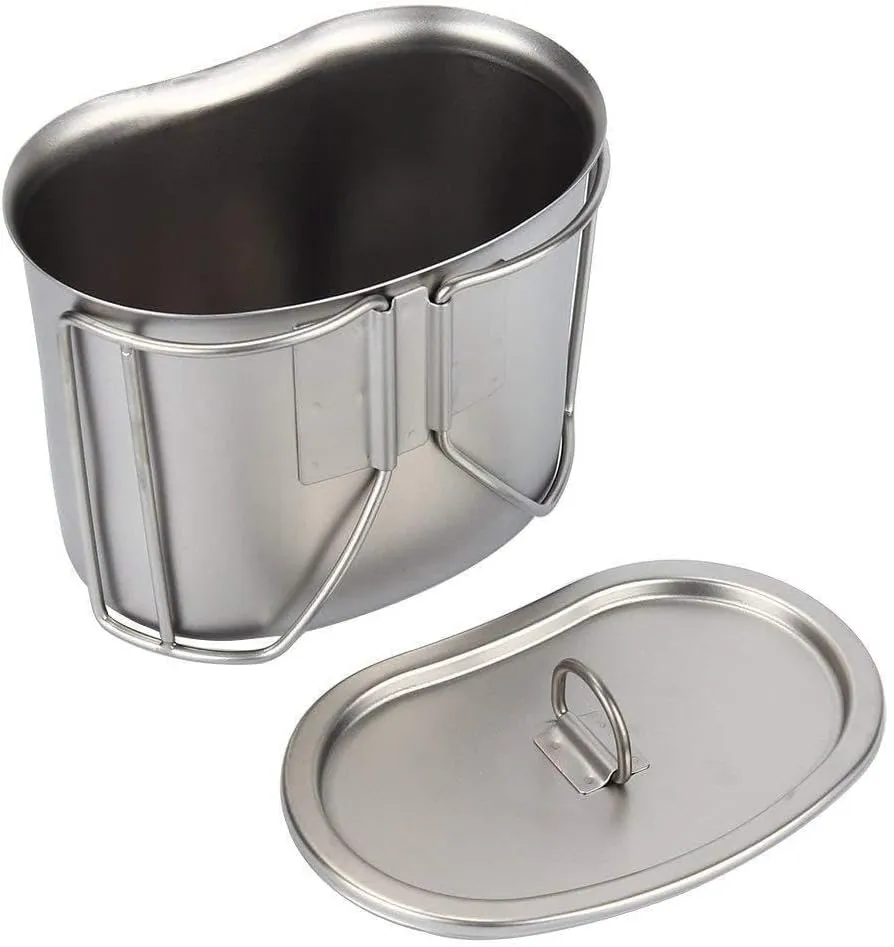 700ml Lunch Box, Stainless Steel Folding Water Cup, Portable Pot Suitable for Outdoor Camping (Silver)