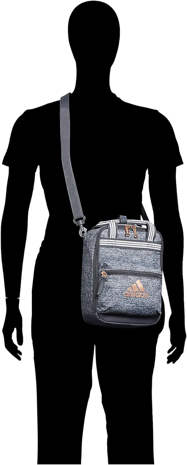 adidas Squad (7L) Food Container Carry Box Insulated Lunch Bag, Black/White, One Size