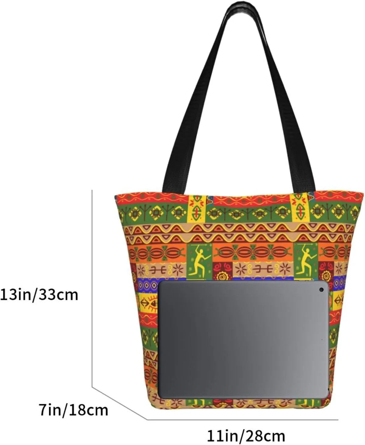 African National Patterns Print Shoulder Tote Bag Women'S Large Size Handbag Casual Tote Shopping Bag For Women