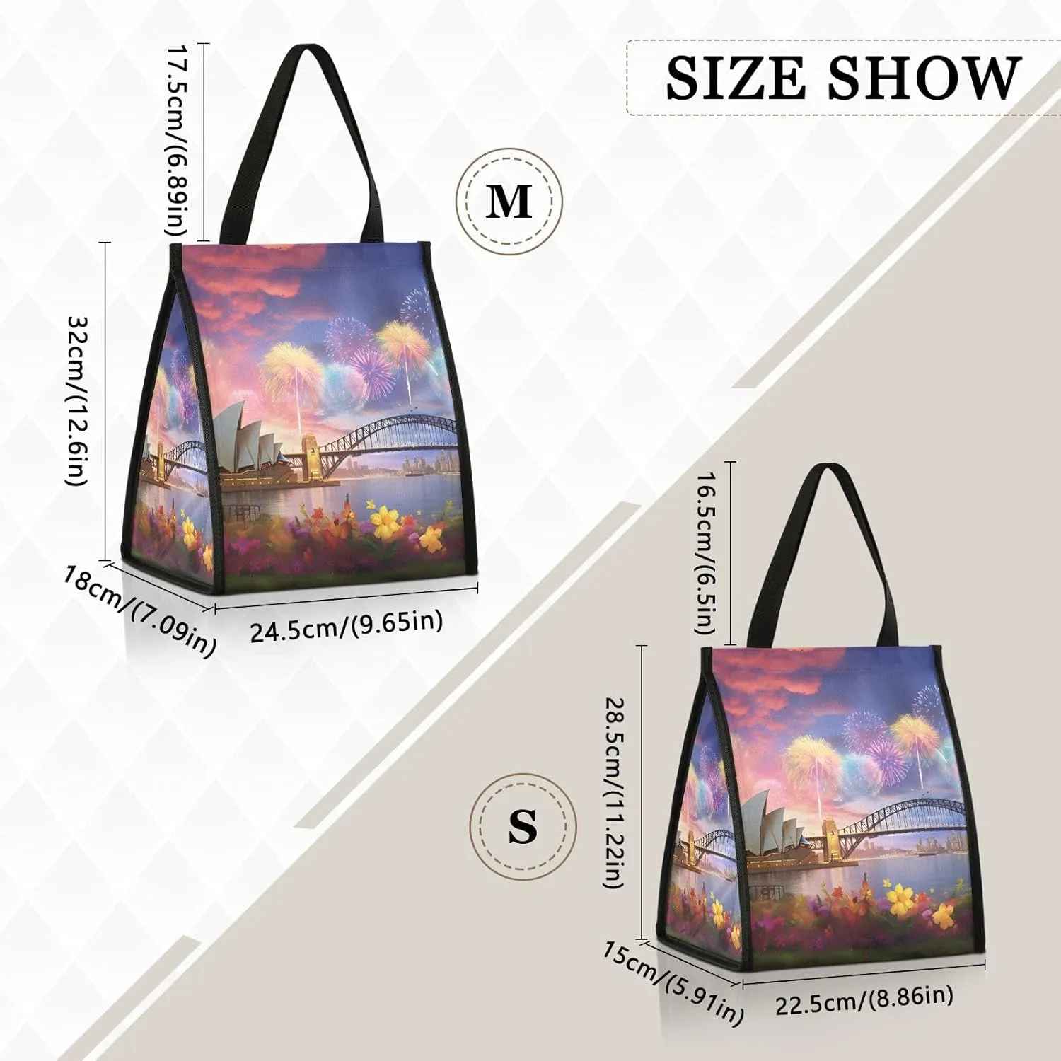 ALAZA Insulated Lunch Bag Lunch Box Cooler Bag For Women Reusable Opera House Leakproof Container School Work Small