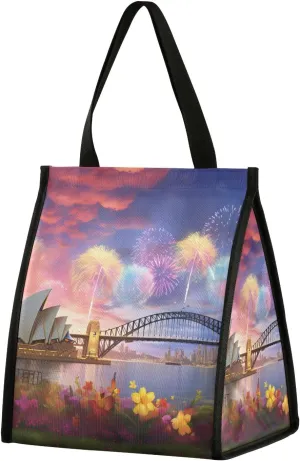 ALAZA Insulated Lunch Bag Lunch Box Cooler Bag For Women Reusable Opera House Leakproof Container School Work Small