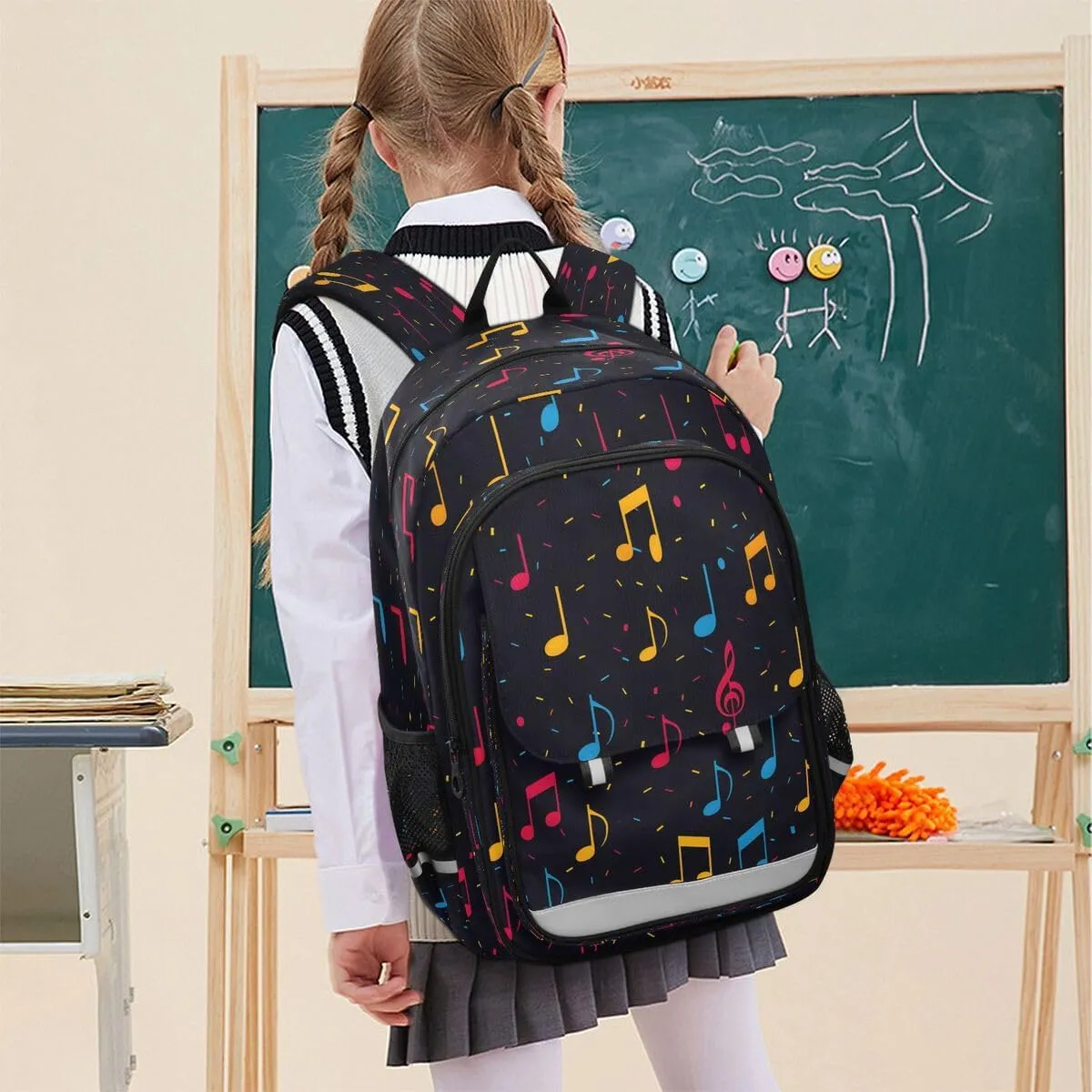 ALAZA Music Note on Black Backpack College Middle High School Bag Laptop Bag Casual Dayback Travel Business 17 inch