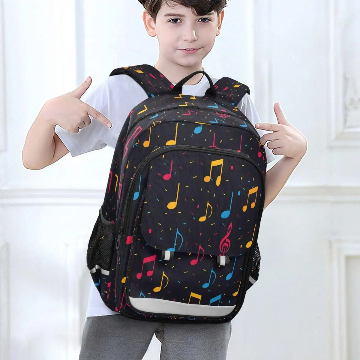 ALAZA Music Note on Black Backpack College Middle High School Bag Laptop Bag Casual Dayback Travel Business 17 inch