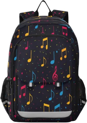 ALAZA Music Note on Black Backpack College Middle High School Bag Laptop Bag Casual Dayback Travel Business 17 inch
