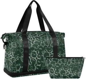 ALAZA Science Old Chemistry Education Travel Duffel Bag for Women Men Sports Gym Bag with Shoe Compartment Tote Weekender Overnight Bag with Wet Pocket for Travel, Gym,Yoga,Swimming