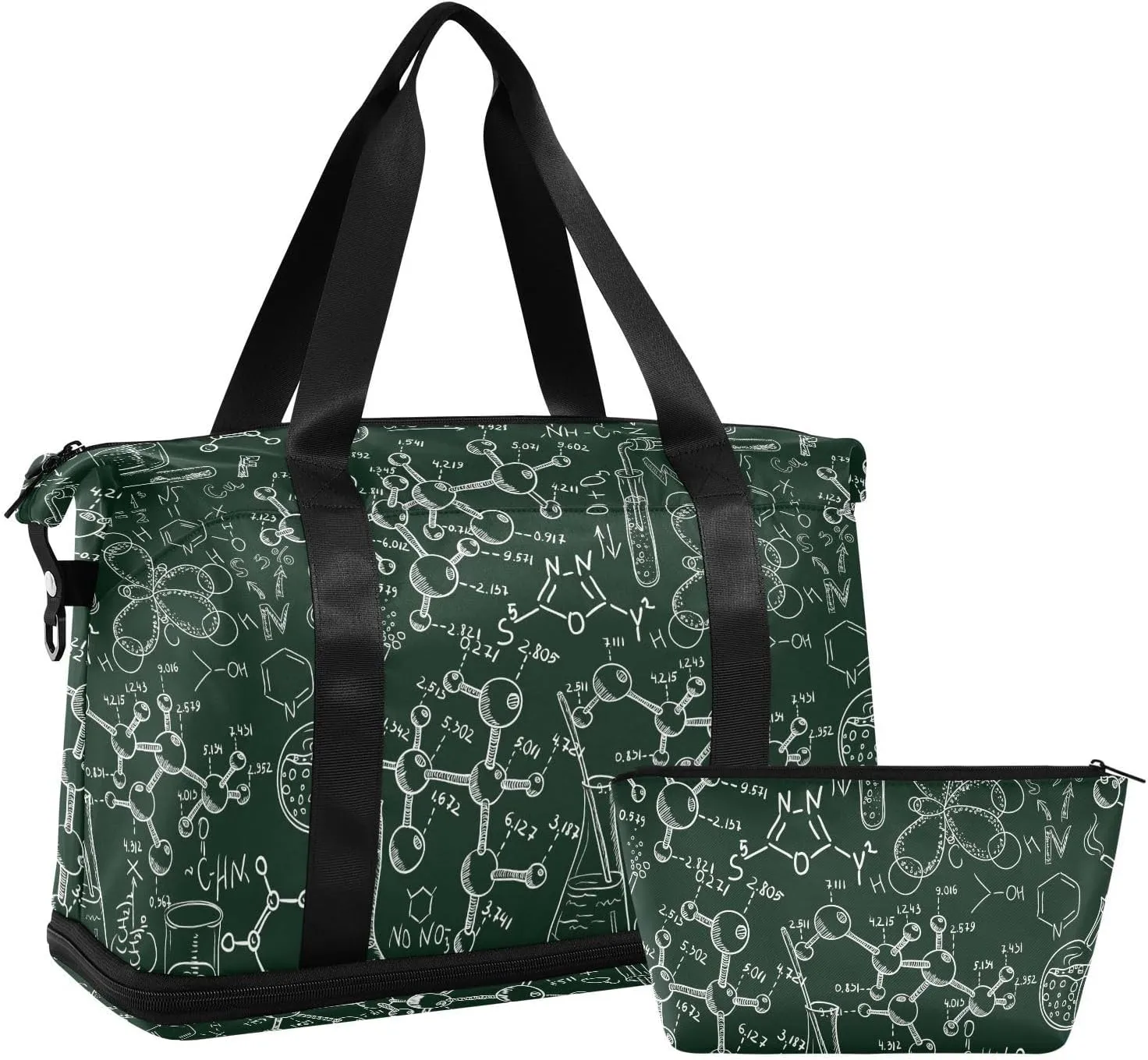 ALAZA Science Old Chemistry Education Travel Duffel Bag for Women Men Sports Gym Bag with Shoe Compartment Tote Weekender Overnight Bag with Wet Pocket for Travel, Gym,Yoga,Swimming
