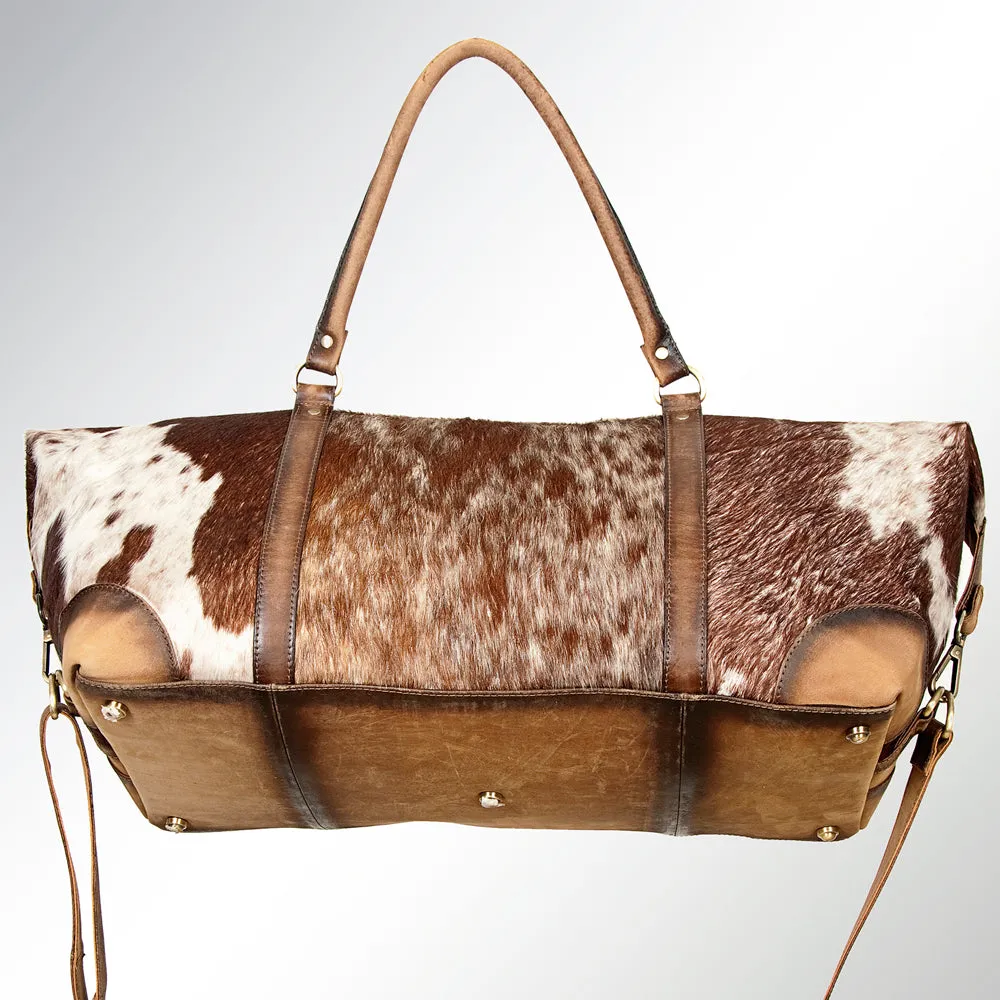 American Darling ADBGI123B Duffel Hair On Genuine Leather Women Bag Western Handbag Purse