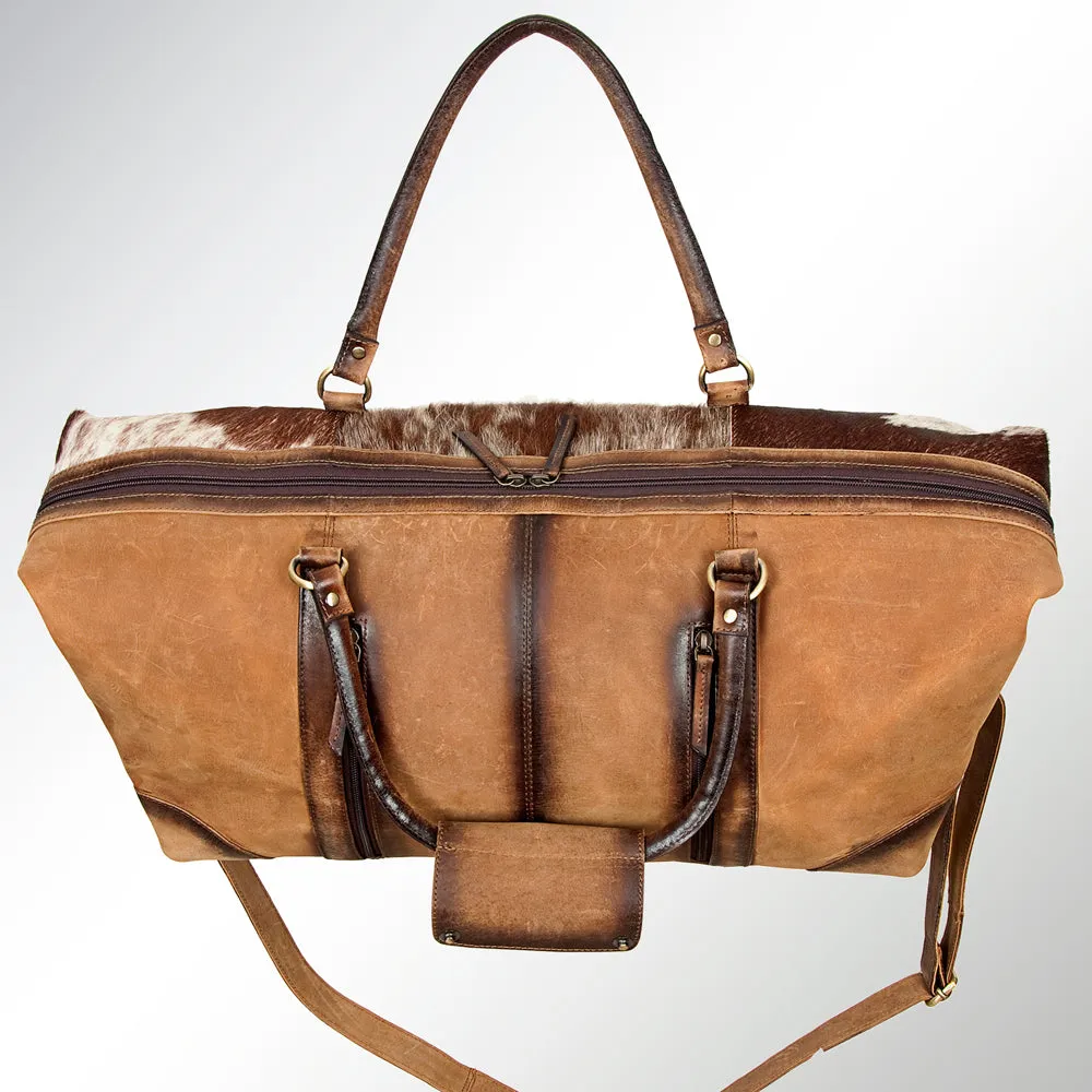 American Darling ADBGI123B Duffel Hair On Genuine Leather Women Bag Western Handbag Purse