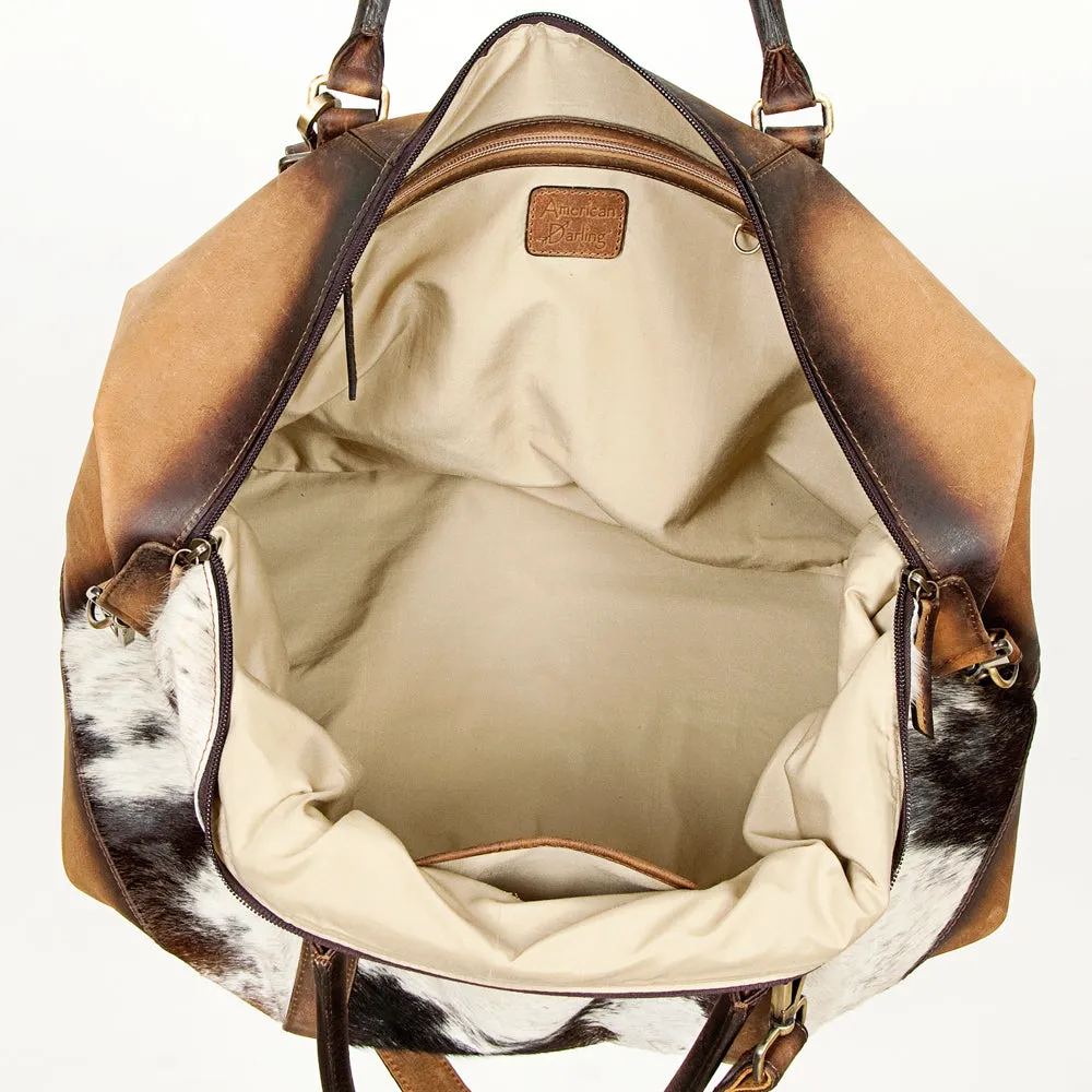 American Darling ADBGI134B Duffel Hair On Genuine Leather Women Bag Western Handbag Purse