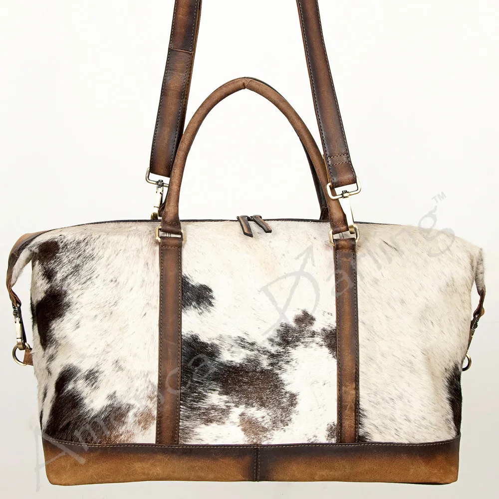 American Darling ADBGI134B Duffel Hair On Genuine Leather Women Bag Western Handbag Purse
