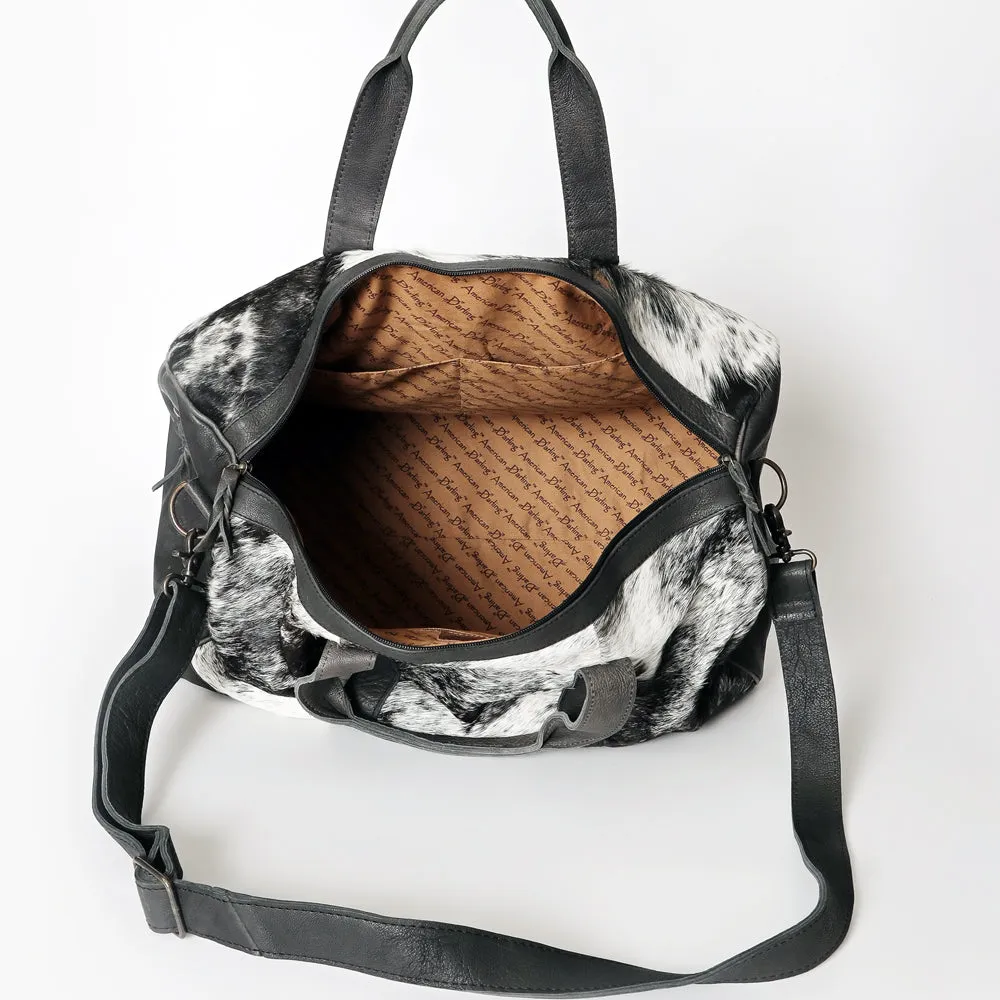 American Darling ADBGS174BKW Duffel Hair On Genuine Leather Women Bag Western Handbag Purse