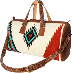 American Darling Duffel Saddle Blanket Genuine Leather Western Women Bag | Handbag | Leather Duffle Bag | Weekend Bag | Travel Duffel Bags | Duffel Bag for Women |