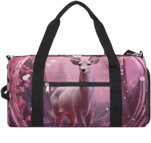 Animal Crystal Deer Travel Duffle Bag Large Capacity Gym Bag Weekender Overnight Bags Carry on Tote Bag