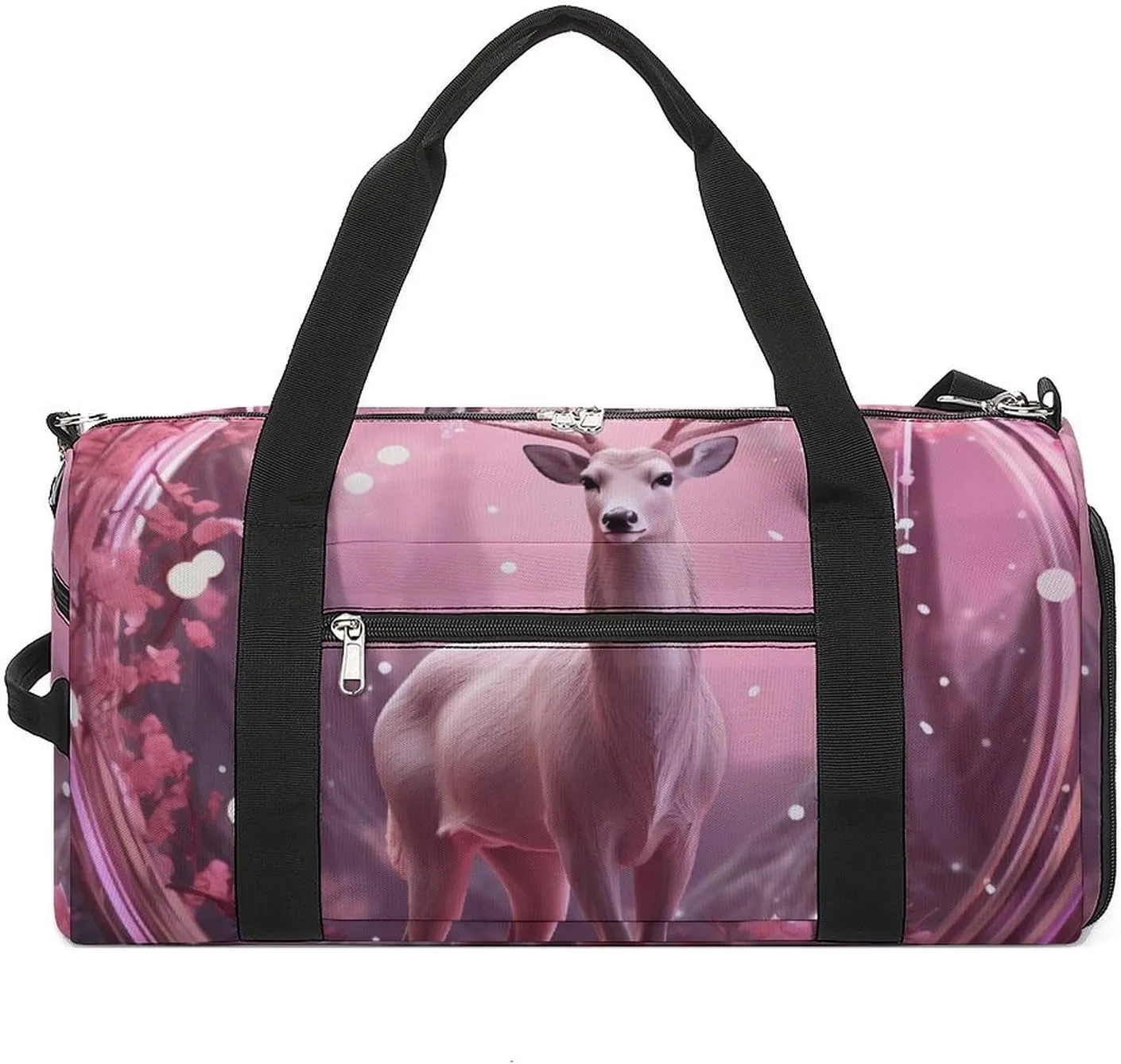 Animal Crystal Deer Travel Duffle Bag Large Capacity Gym Bag Weekender Overnight Bags Carry on Tote Bag