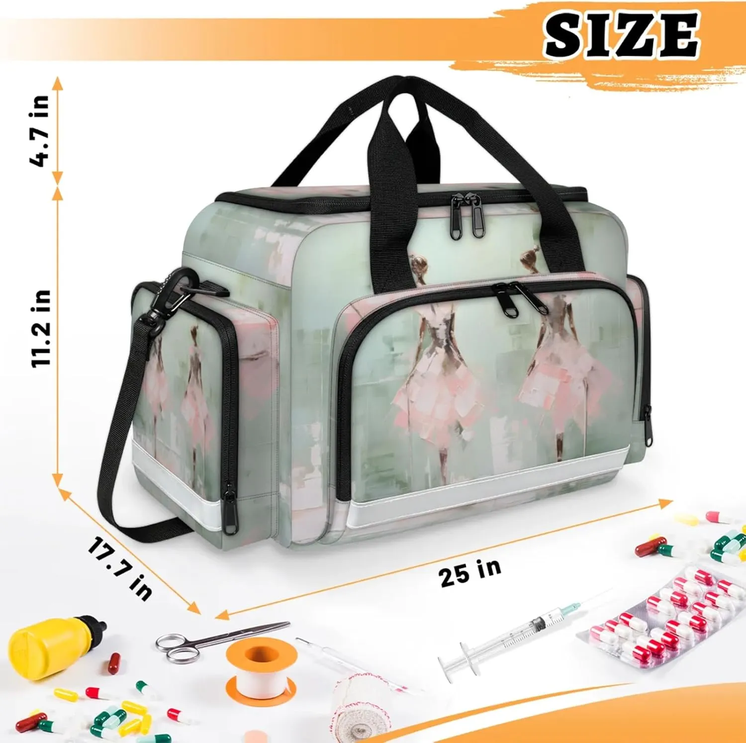 Anti-Scratch Duffle Bag for Travel 25x17.7x11.2 Inch - Waterproof Duffel Bag for Camping Fitness, Durable EMS Gear for First Responders Oil Painting Ballet