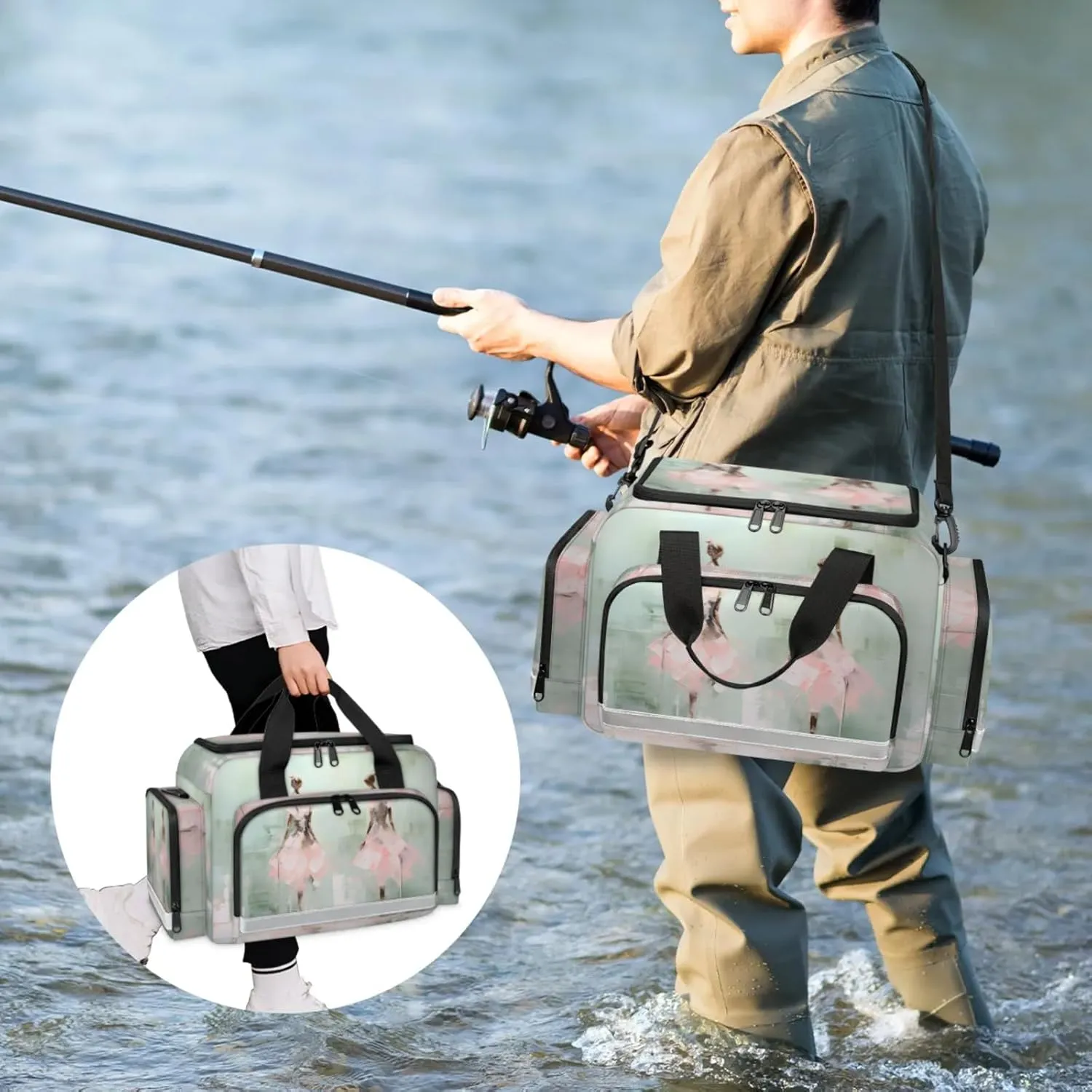 Anti-Scratch Duffle Bag for Travel 25x17.7x11.2 Inch - Waterproof Duffel Bag for Camping Fitness, Durable EMS Gear for First Responders Oil Painting Ballet