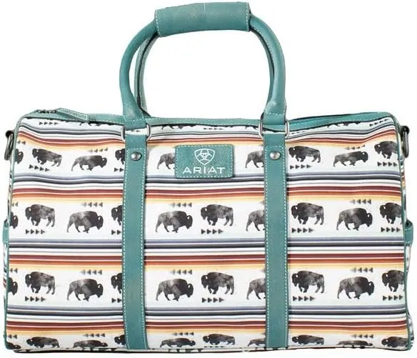 ARIAT Women's Buffalo Print Overnight Duffle Bag, Multicolored, One Size