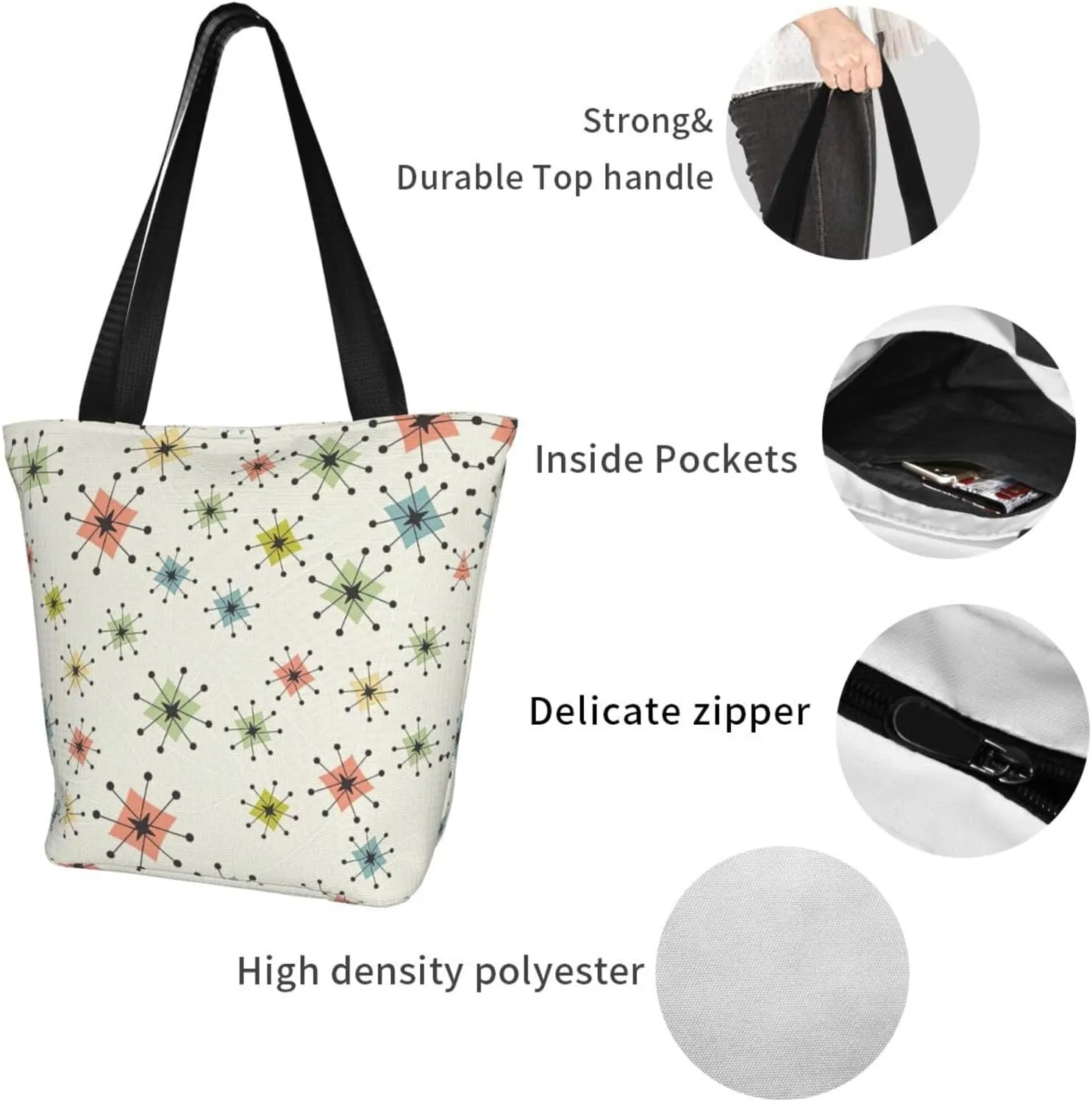 Art Guitar Pattern Print Shoulder Tote Bag Women'S Large Size Handbag Casual Tote Shopping Bag For Women
