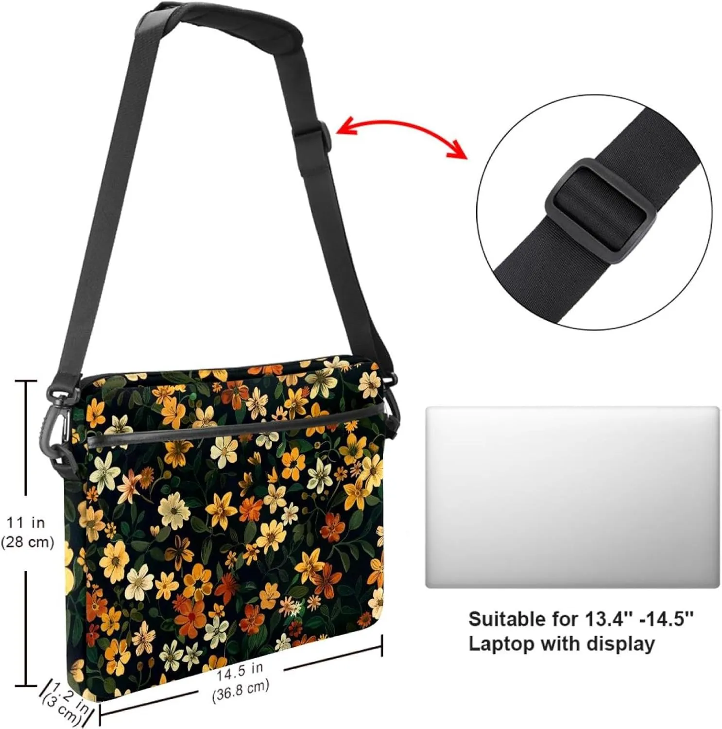 Art Space Galaxy Nebula Starry Laptop Bag Case Computer Sleeve Shoulder Messenger Bag for Work School