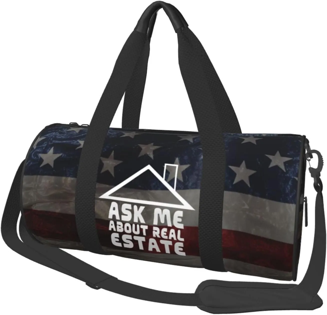 Ask Me About Real Estate Duffel Bag Gym Bag Travel Sports Tote Large Foldable Beach Swim Yoga6