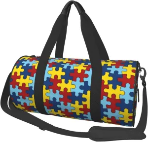 Autism Awareness Sports Gym Duffel Bag For Men Women Weekender Travel Workout Training Handbag