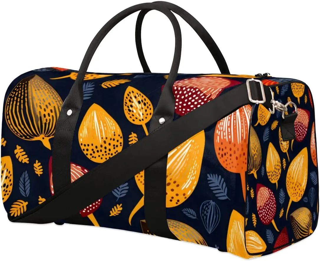 Autumn Art Tree Leaves Travel Duffel bag for Men Women Weekender Overnight Bag Gym Bag Carry On Luggage Bags for Yoga Workout Sports