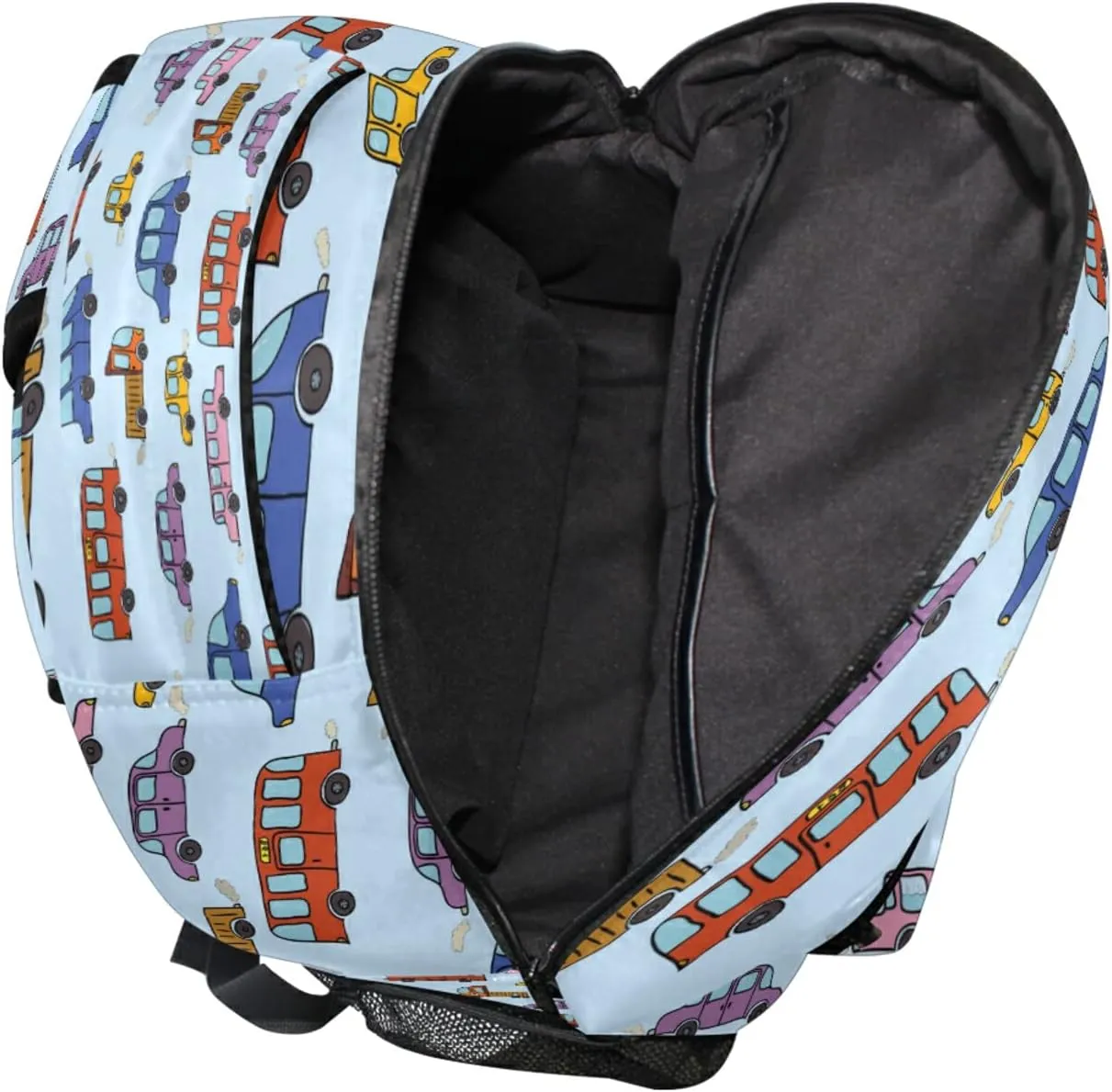 AUUXVA Funny Truck Car Backpack for Kids Boys, Rainbow Bus Laptop Backpack for Primary Junior High School, Casual Travel Camping Hiking Daypack