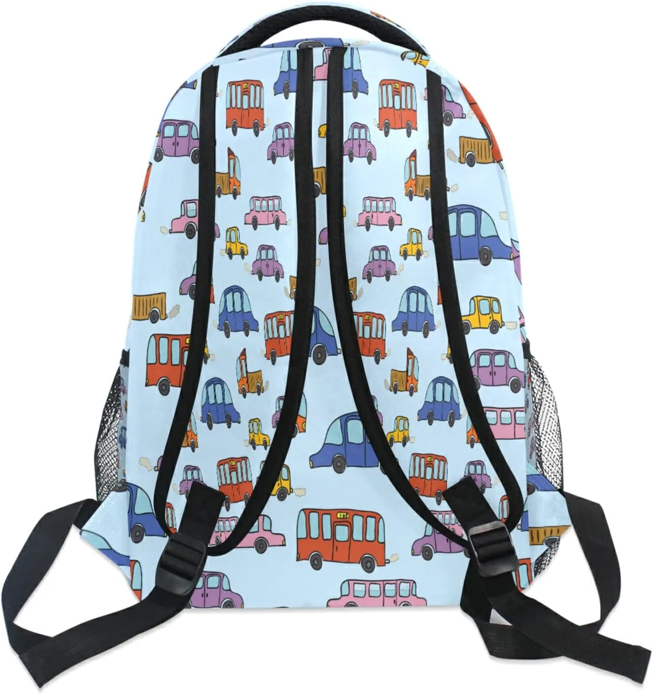 AUUXVA Funny Truck Car Backpack for Kids Boys, Rainbow Bus Laptop Backpack for Primary Junior High School, Casual Travel Camping Hiking Daypack