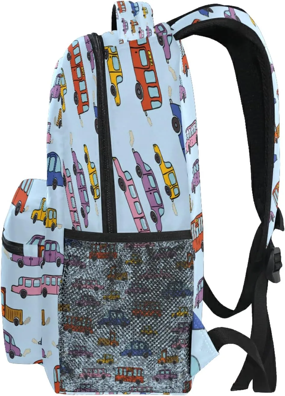 AUUXVA Funny Truck Car Backpack for Kids Boys, Rainbow Bus Laptop Backpack for Primary Junior High School, Casual Travel Camping Hiking Daypack
