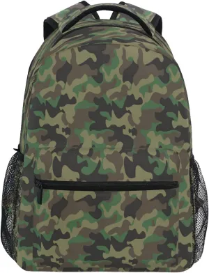 AUUXVA Military Camo Camouflage School Backpack for Kids Boys,Cool Army Laptop Backpack Student College School Bag Bookbag for Primary Junior High School, Casual Travel Camping Hiking Daypack