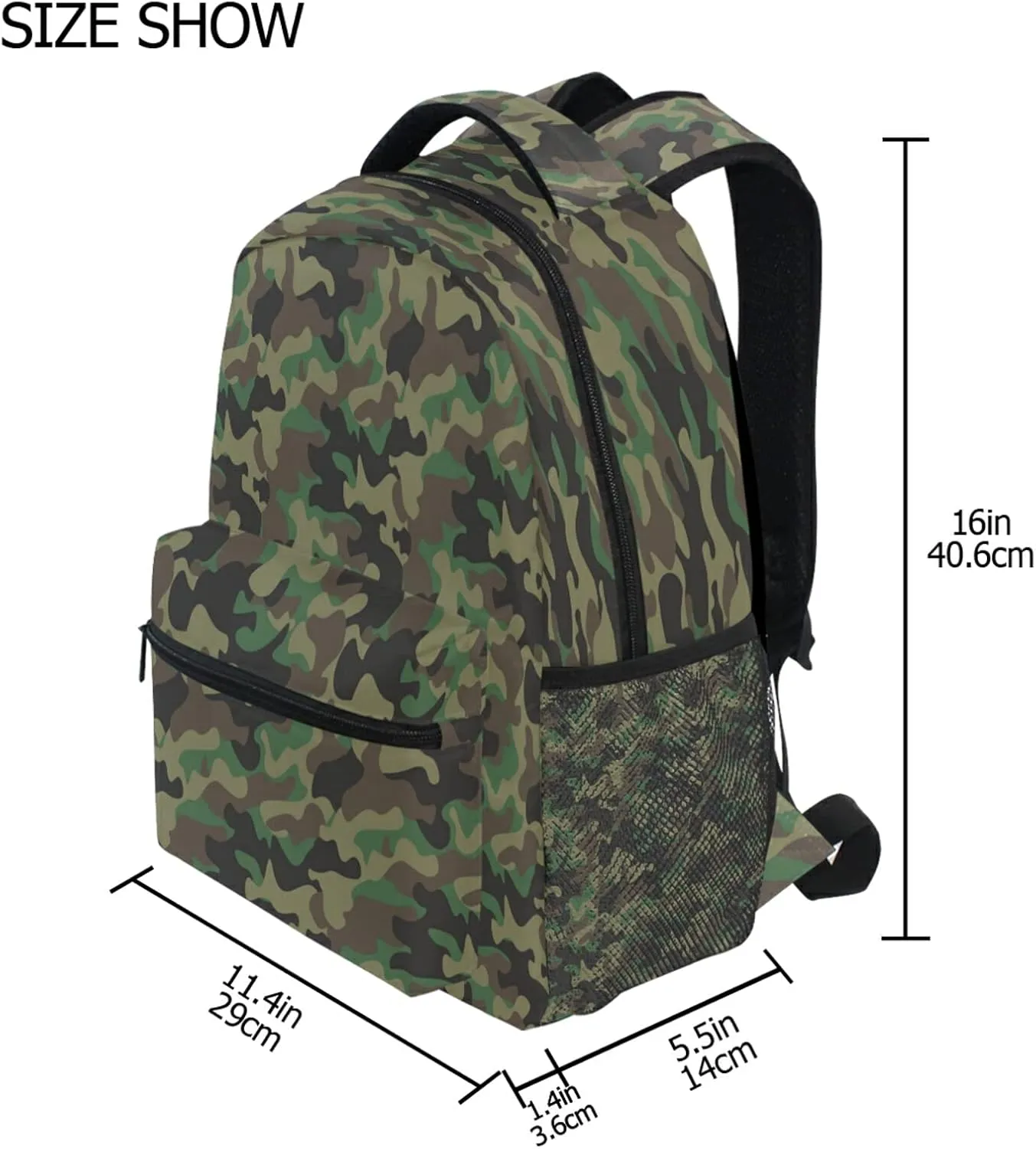 AUUXVA Military Camo Camouflage School Backpack for Kids Boys,Cool Army Laptop Backpack Student College School Bag Bookbag for Primary Junior High School, Casual Travel Camping Hiking Daypack