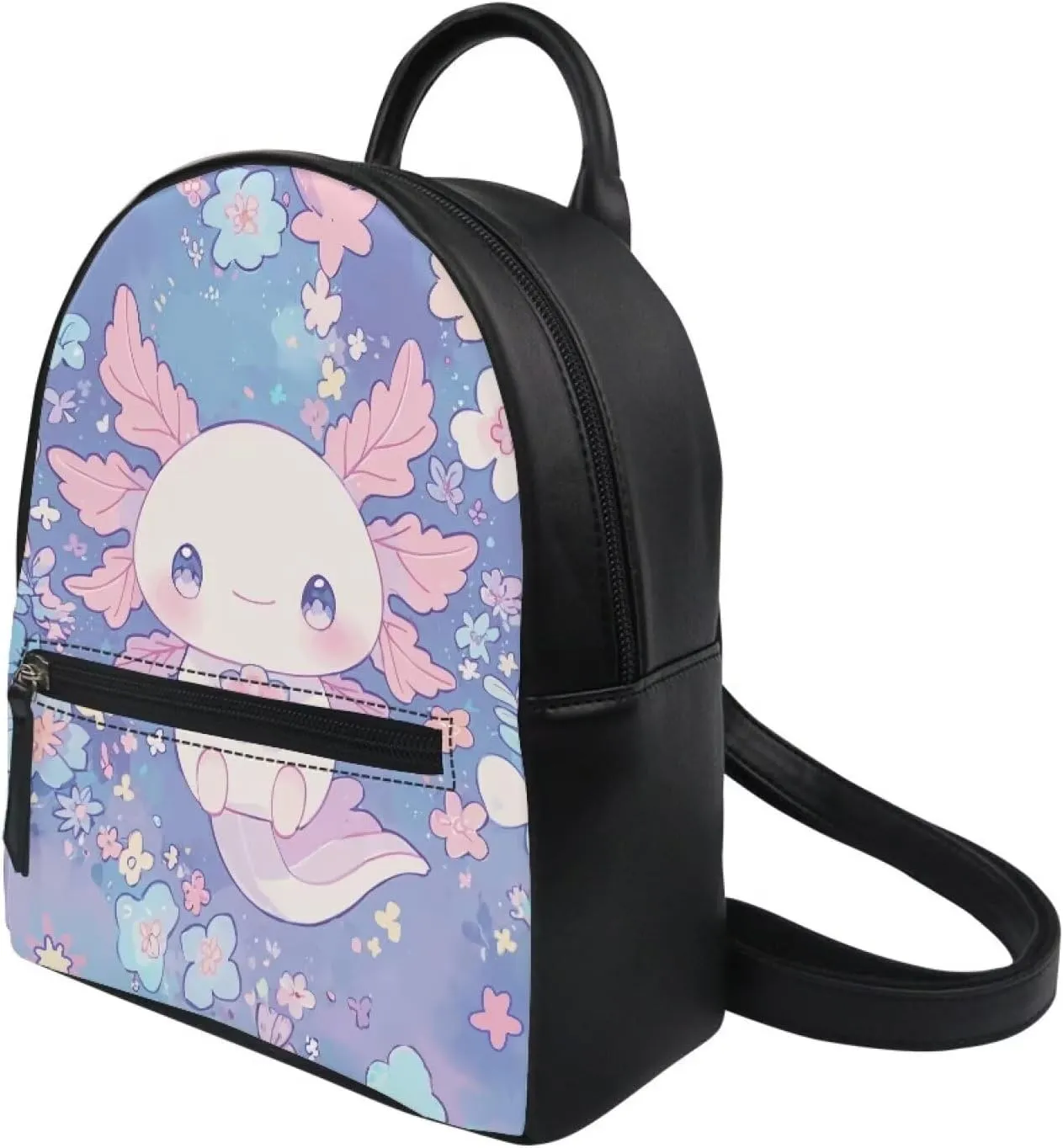 Axolotl Womens Backpack Purse Small Backpack Purse for Women Lightweight Daypack Shoulder Bag with Zipper Casual Shoulder Bag Handbag