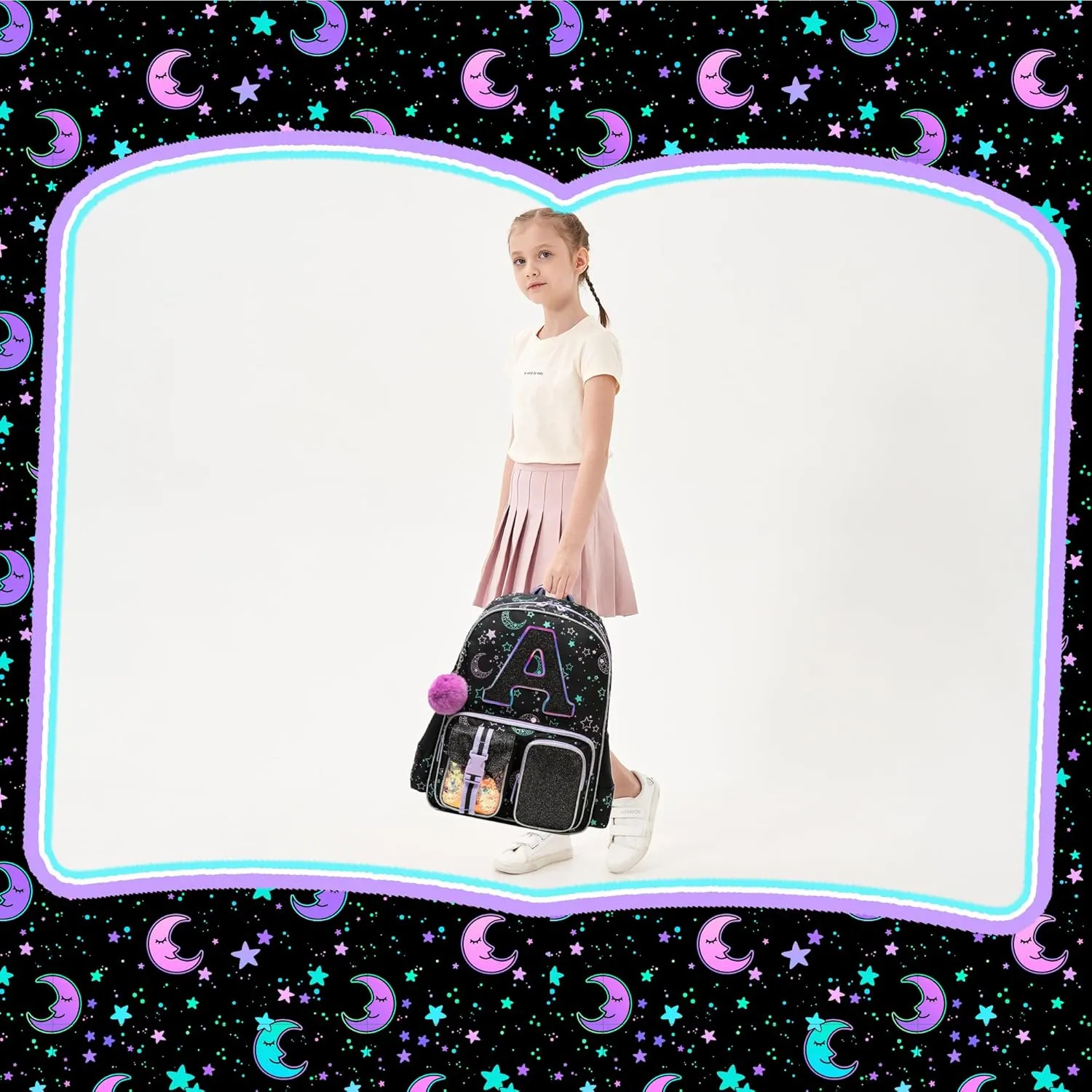 Backpack for Girls Elementary Bookbag for School Backpack Set Girls Preschool Book Bag with Lunch Box Pencil Case