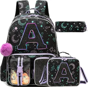 Backpack for Girls Elementary Bookbag for School Backpack Set Girls Preschool Book Bag with Lunch Box Pencil Case