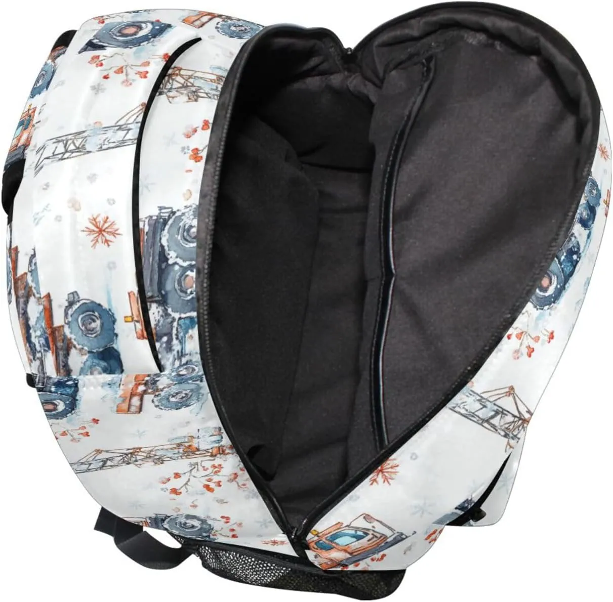 Backpack for Teacher Nurse Waterproof Personal Backpack with Chest Strap for Business Work College Travel Trip Construction Truck Cartoon Tower Crane Snowflake