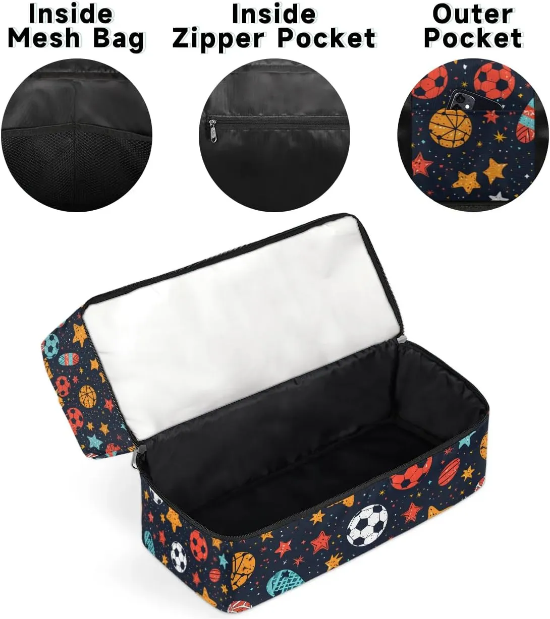 Ball Pattern Travel Duffel Bag Dry Wet Separated Sports Tote Travel Duffle Bag Gym Workout Bag Women Travel Duffel Bag for Women, Travel, Gym, Work