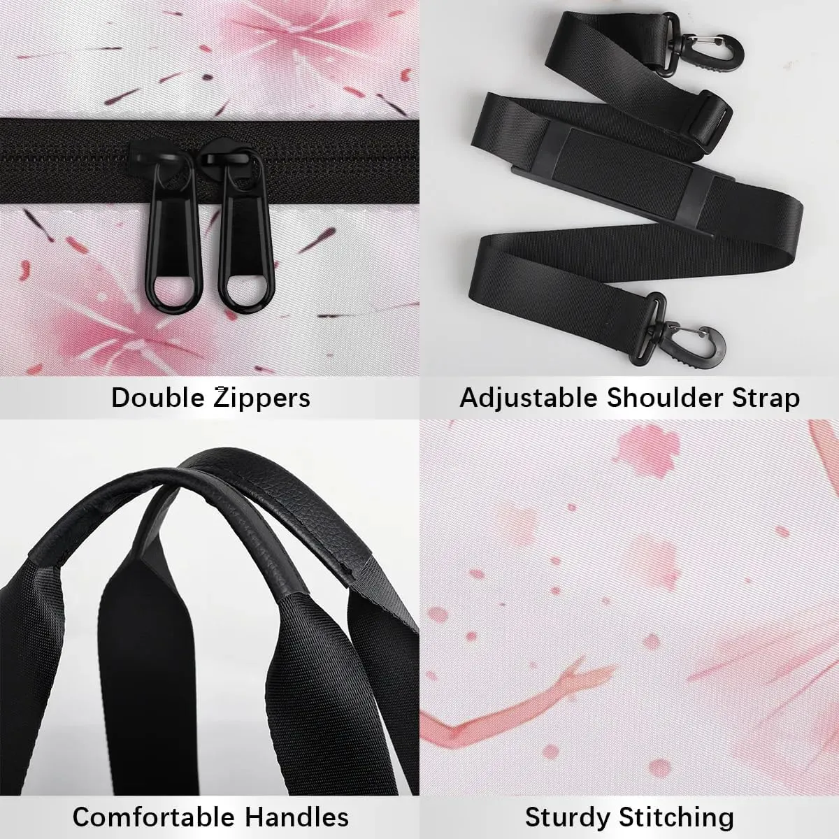 Ballet Watercolor Gym Bag for Women Men Lightweight Weekender Travel Bag Stylish Duffle Bag for Gym Travel Overnight Carry On
