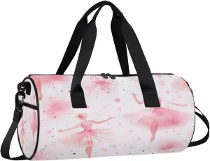 Ballet Watercolor Gym Bag for Women Men Lightweight Weekender Travel Bag Stylish Duffle Bag for Gym Travel Overnight Carry On