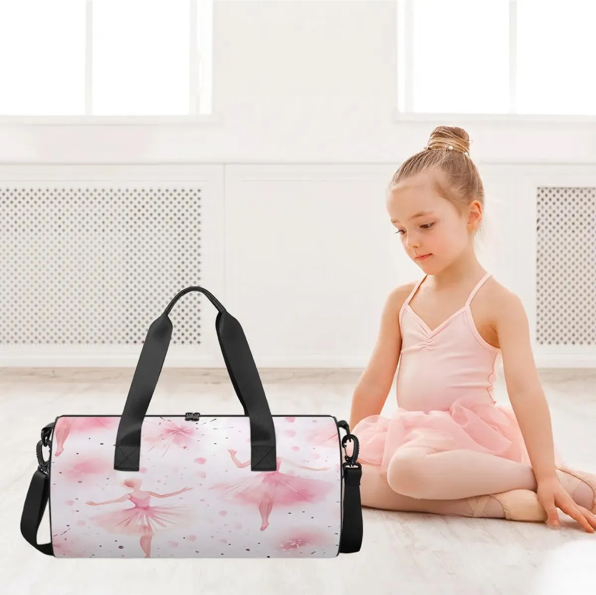 Ballet Watercolor Gym Bag for Women Men Lightweight Weekender Travel Bag Stylish Duffle Bag for Gym Travel Overnight Carry On
