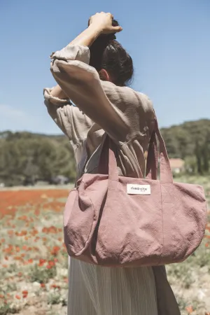 Ballu the small duffel bag - Recycled cotton "bois de rose"