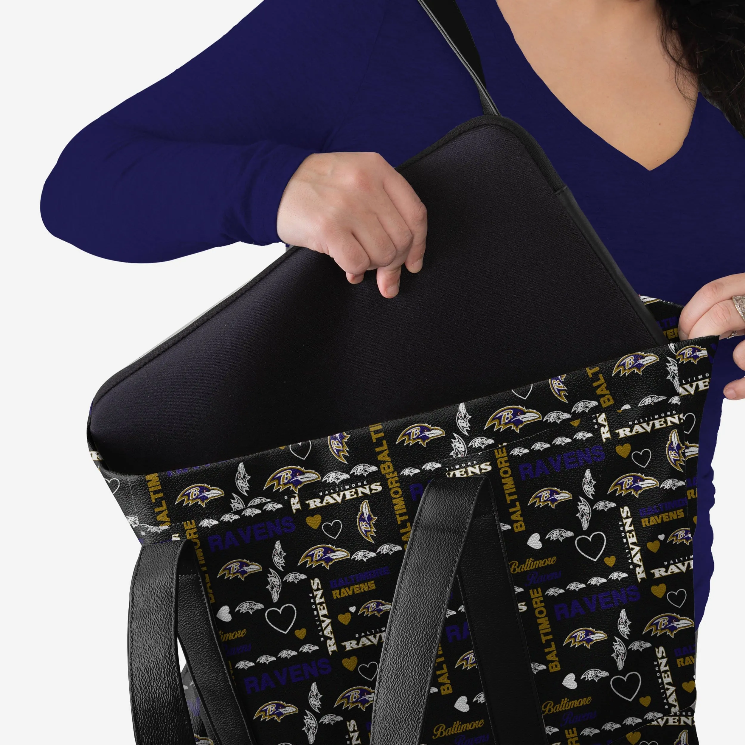 Baltimore Ravens Logo Love Tote Bag