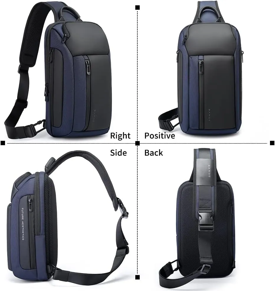 BANGE Sling Bag, Waterproof Men's Chest Bag Shoulder bags Crossbody Sling Backpack for Men……