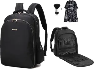 Barber Supplies Bag With 1PCS Barbar Brush&Barber Cape, Portable Barber Accessories Backpack Bag for Clippers and Supplies, Travel Hairstylist Clipper Organizer Bag for Barber Tools