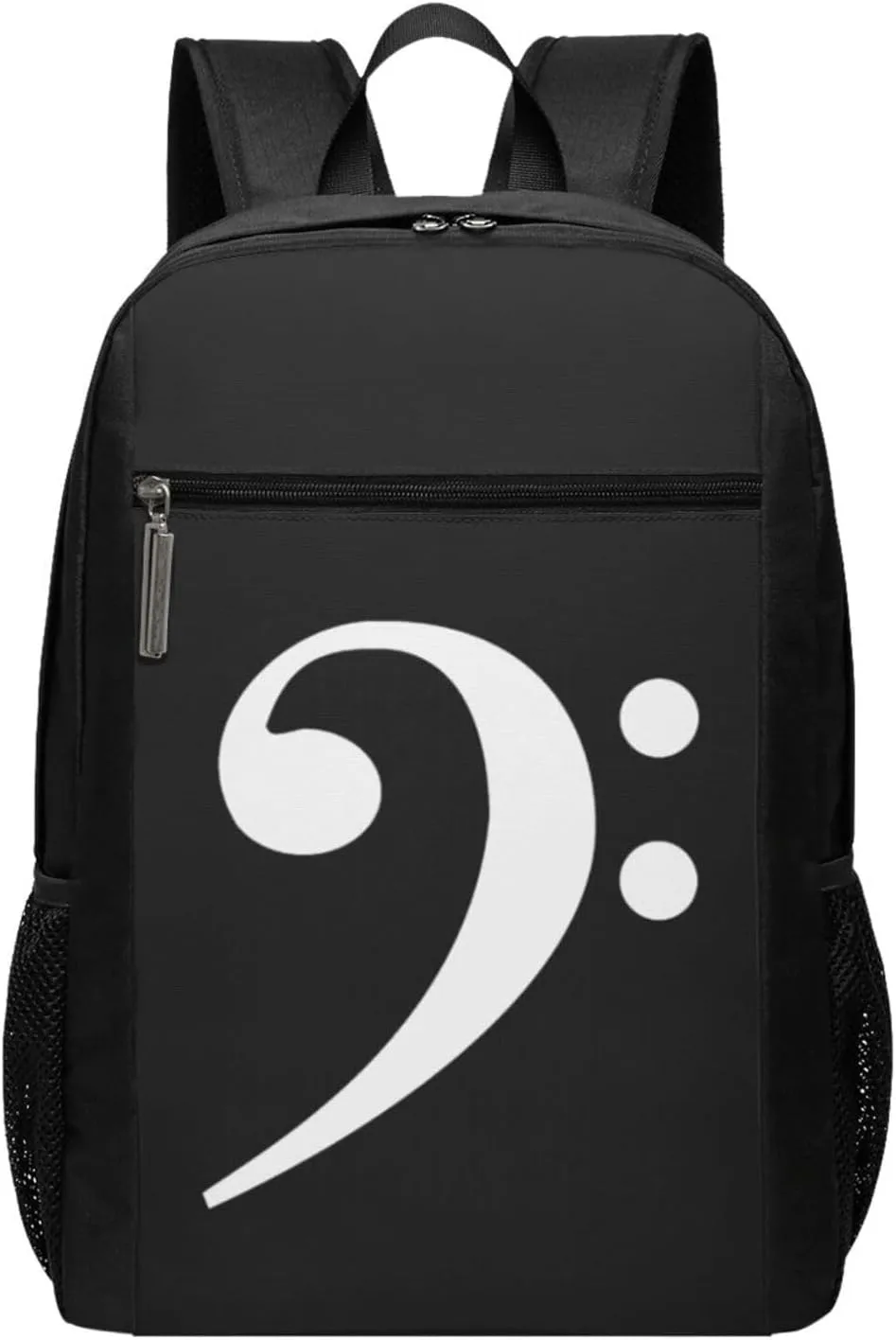 Bass Clef Music Logo Travel Laptop Backpack, Business Anti Theft Slim Sturdy Laptops Backpacks, College Computer Bag Gift for Men & Women Fits 17 Inch Notebook,Black