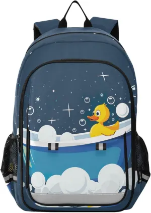 Bathtub Yellow Duck Cartoon Style Print Backpack for Boys Middle-School Elementary Bookbags 20325489