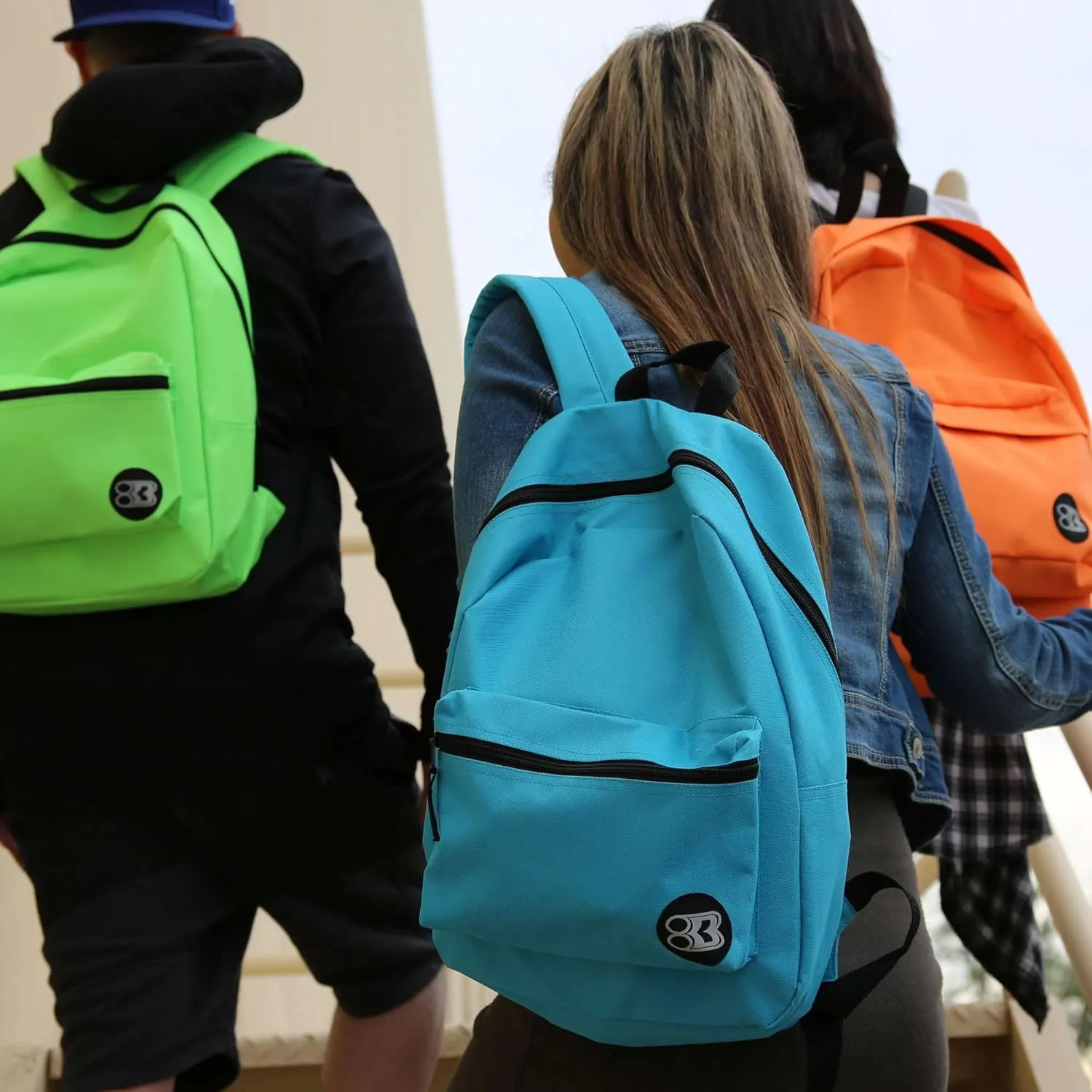 BAZIC School Backpack 16" Mustard, Lightweight School Bag Padded Back & Adjustable Strap for Students, Travel Bag Fit A4 Notebook, 1-Pack