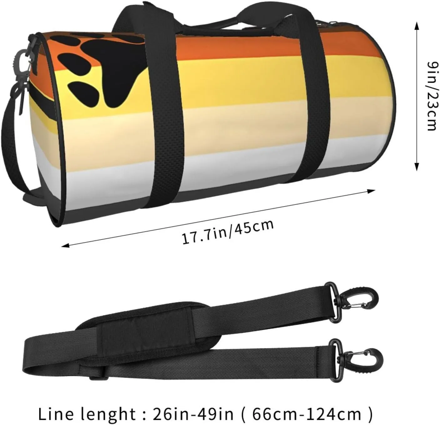 Bear Brotherhood Pride Flag Round Travel Duffel Bag Large Capacity Gym Sports Bags for Hiking Vacation Trips