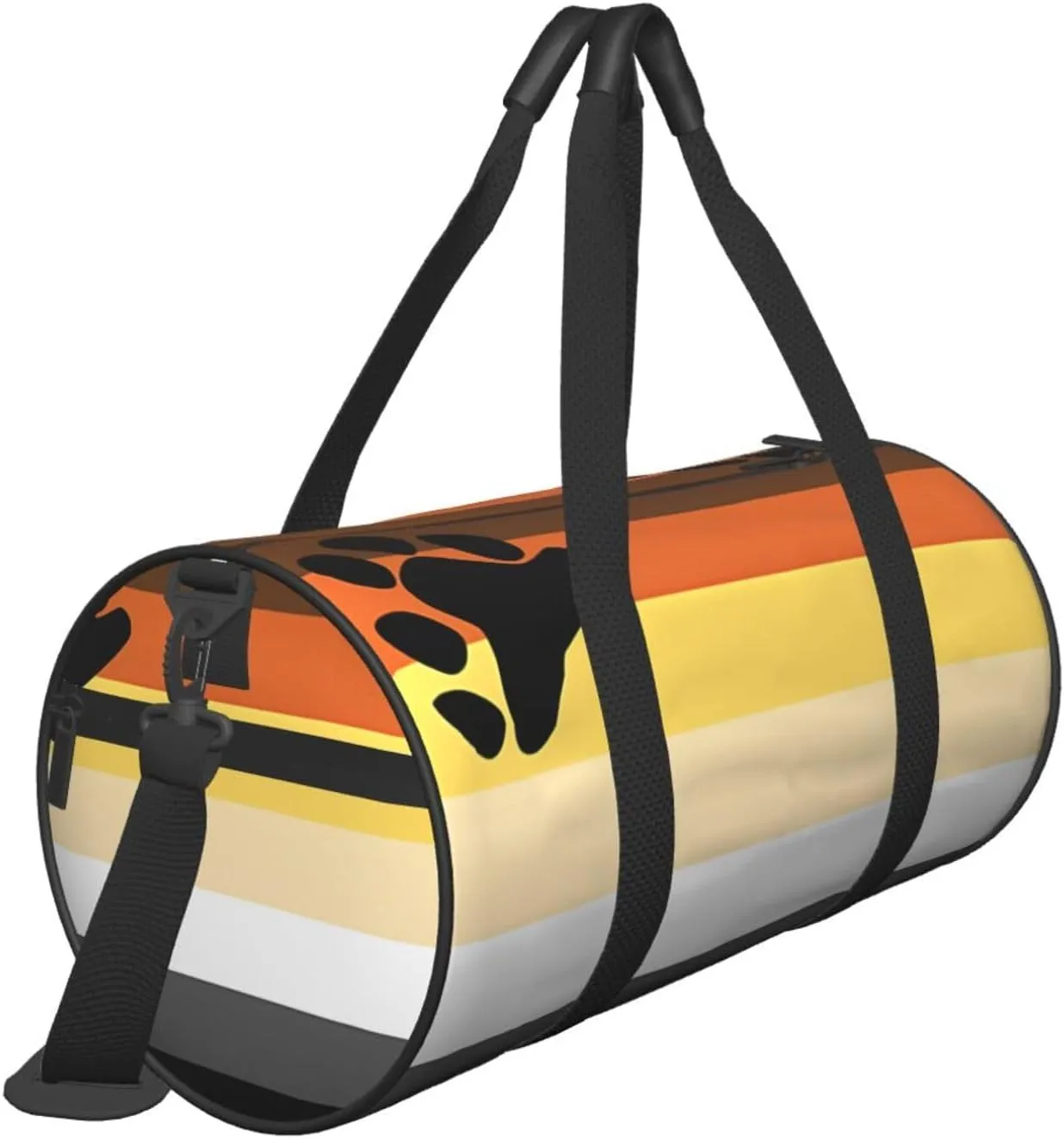 Bear Brotherhood Pride Flag Round Travel Duffel Bag Large Capacity Gym Sports Bags for Hiking Vacation Trips
